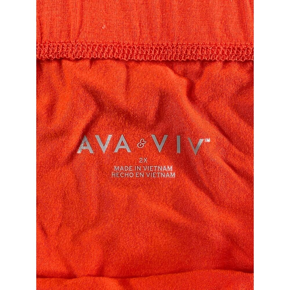 Ava & Viv Skirt Womens 2X Orange Stretch Waist Layered Flowy NWT - Picture 8 of 11